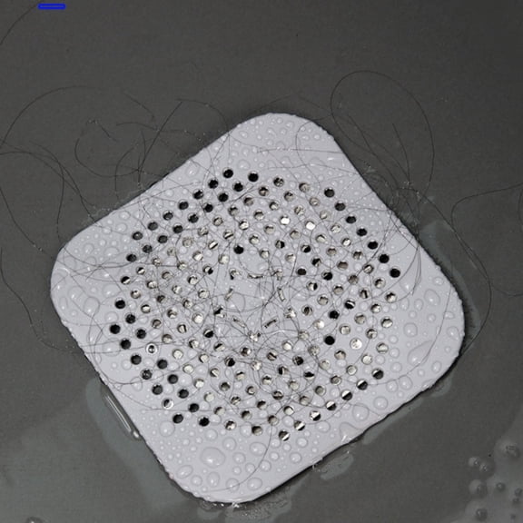 Square Drain Cover for Shower Drain Hair Catcher Flat Silicone Plug for Bathroom and Kitchen Filter Shower Drain Protection Flat Strainer Stopper with Suction Cup,1Pcs(Gray)