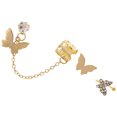 thumbnail image 3 of 3 pendientes de mariposa con cadena y puño de mariposa, pequeños pendientes de botón para mujer., 3 of 5