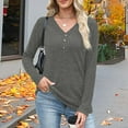 thumbnail image 5 of UQJfacai Sweaters for Women Ribbed Knit Long Sleeve Tunic Tops Fall Clothes V Neck Button Down Winter Shirts, 5 of 8