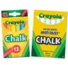 Crayola Chalk, White/ Assorted Colors, 12 Sticks/Box, 2 Pack