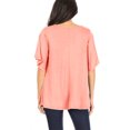 thumbnail image 3 of Women's Casual Solid Short Sleeve Flowy Stretch Comfy Loose Fit Tunic T-Shirt Top, 3 of 4