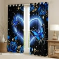 thumbnail image 2 of Erosebridal Romantic Love Curtains,Floral Butterfly 30%-50% Blackout Curtains 30-50% 52x63 inch,Cottage Rose Curtains Drapes,Butterflies Flower Window Curtains 2 Panels for Bedroom, 2 of 5