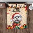 thumbnail image 4 of Merry Christmas Santa Maltese Scarf Twinkling Lights Xmas Holiday Quilt Bedding Set Maltese Dog Lover Gifts Idea 1 Blanket Bed Cover 2 Pillowcases - 00022, 4 of 5
