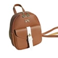 thumbnail image 1 of Women Bow Decoration Mini Backpack PU Leather Backpack Solid Color School Bag, 1 of 3