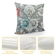 thumbnail image 4 of Qinduosi Teal Boho Pillow Covers Inch Pack of  Green and Grey Floral Throw Pillow Covers Vintage Flower Farmhouse Pillowcase Square Cushion Cover for Bedroom Sofa Couch Home Outdoor Decor, 4 of 5