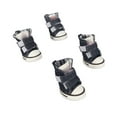 thumbnail image 4 of Zapatos para perros, 4 piezas de lona para cachorros, zapatos de lona para cachorros, zapatos deportivos de lona para perros y mascotas, artesanía superior, 4 of 12
