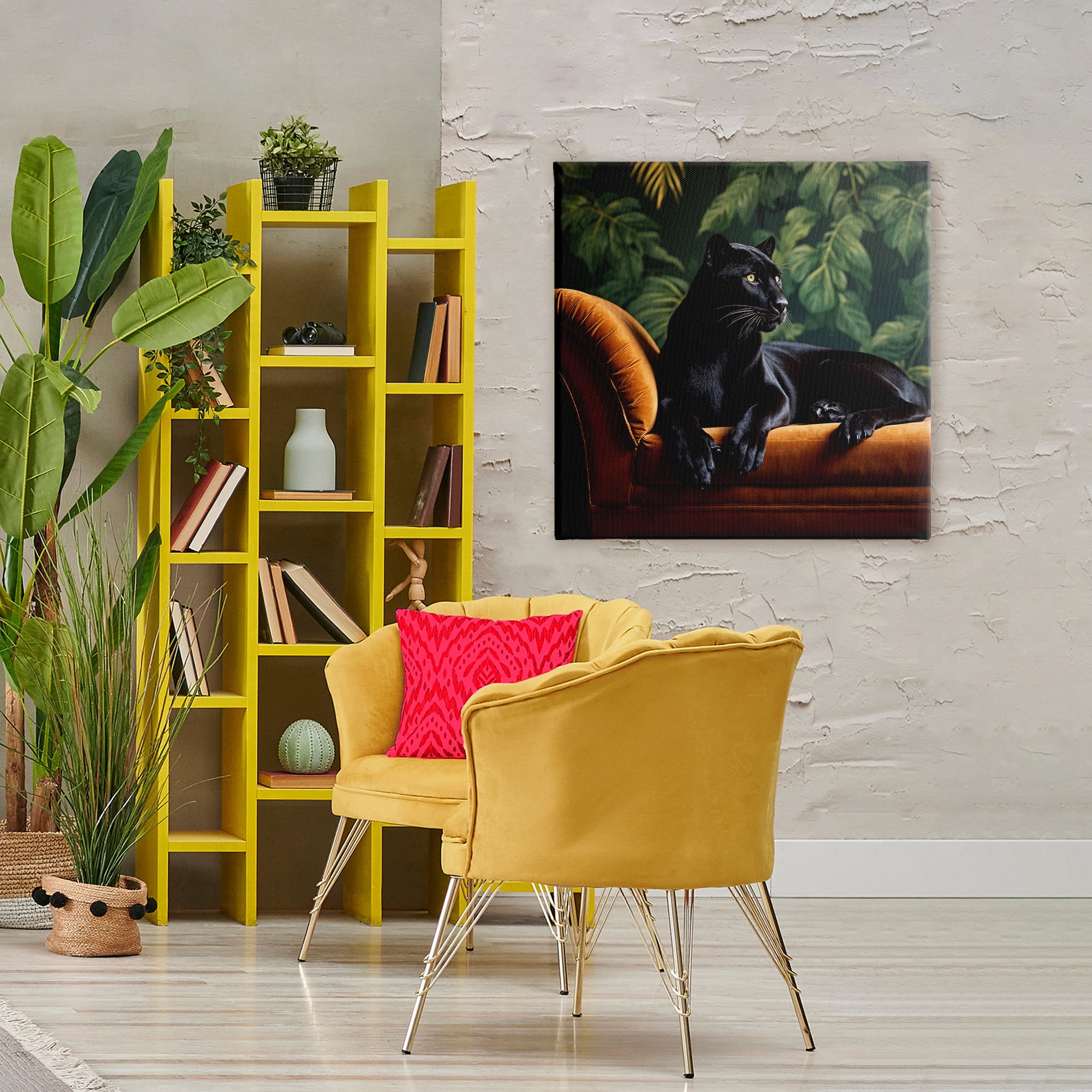 Majestic Panther on Chaise Canvas Wall Art, design by Lettered and Lined