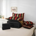thumbnail image 4 of Brown Leopard Comforter Set 7pcs for Men Women, Black Red Plaid Stripes Bedding Full Size, Animal Bed Set with 1 Comforter,1 Fitted Sheet,1 Flat Sheet,2 Pillowcases,2 Throw Pillow Cover, 4 of 5