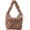 Khaki, variant on Plush Shoulder Bag for Women Leopard Crossbody Handbag Large Tote Purse Top Handle Bag Fluffy Winter Messenger Bag