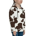 thumbnail image 3 of Uemuo Brown Cow Pattern Hooded Sweatshirt for Youth Pullover with Kangaroo Pocket Trendy youth sweatshirt Casual Hoodie for Boys and Girls-X-Large, 3 of 6