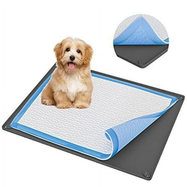 Skywin Pee Pad Holder for 27.5 x 44 Inches Training Pads – 2 Pack, Silicon Wee Wee Pad Holder, No Spill Puppy Pad Holder - Easy to Clean and Store Dog Puppy Pad Holder (Grey)