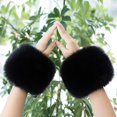 thumbnail image 2 of QASIEATN Womens Daily Wear Gloves Mittens Women's Winter Imitation Hand Cuff Sleeves with Thickened Like Plush Warm Windproof Wrist Protectors Fall Fashion Accessories, 2 of 3