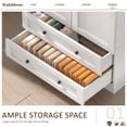 thumbnail image 4 of Brafabhome 71"H Armoire Wardrobe Closet with 2 Drawers, Farmhouse 2 Doors Armoire Cabinet with Hanging Rod, Modern Freestanding Wardrobe Clothes Cabinet for Bedroom | White, 4 of 8