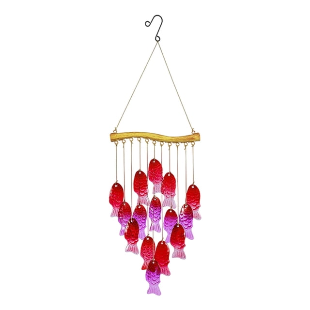 Campana de viento de hierro, campanas de viento de vidrio colorido, decoración de vidrio fundido hecha a mano, campana de viento para exteriores, adorno colgante para patio