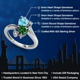 thumbnail image 2 of Gem Stone King 925 Sterling Silver Swiss Blue Topaz Green Nano Emerald Ring for Women (1.66 Cttw, Heart Shape 6MM, Gemstone November Birthstone, Size 7), 2 of 6