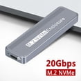 thumbnail image 2 of M.2 NVMe SSD Enclosure USB3.2 20Gbps Type-C SSD Enclosure for 2230/2242/2260/2280 NVME SSD M Key External Case Box, 2 of 10