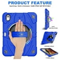 thumbnail image 3 of For iPad 10th Gen 10.9"(2022) Case,Kids Friendly,With Rotatable Adjustable Hand Strap,Retractable Kickstand,Shoulder Strap,Shockproof Anti-fall Rugged Heavy Duty Tablet Case Cover,Blue, 3 of 11