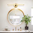 thumbnail image 4 of Lámpara de tocador dorada para espejo de baño, ángulo ajustable, LED regulable, acabado en níquel mate, barra de luz de tocador moderna con efecto de iluminación suave, ahorro de energía, 880, 4 of 5