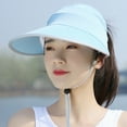 thumbnail image 3 of Sombrero para el sol plegable de ala ancha con cremallera, gorra para el cuello con bloqueo UV, sombrero para el sol para la playa al aire libre de verano, 3 of 5