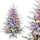 thumbnail image 1 of Costway Árbol de Navidad flocado de 135 cm con 8 modos de iluminación 160 luces LED multicolores, 1 of 5
