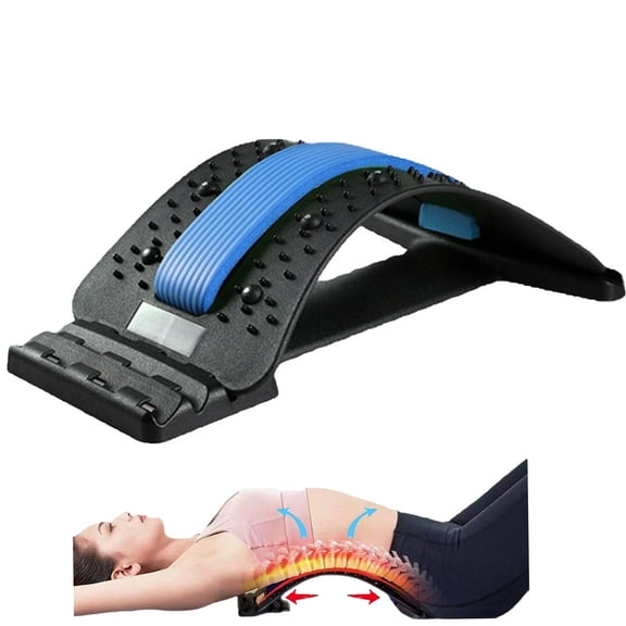 NGARDK Back Stretcher for Lower Back Pain Relief - Adjustable Lumbar Support Board (Blue)