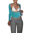 thumbnail image 4 of Women Y2K Long Sleeve Crop Tops Solid Color Round Neck Backless Basic T-shirt 90s Clothes, 4 of 6