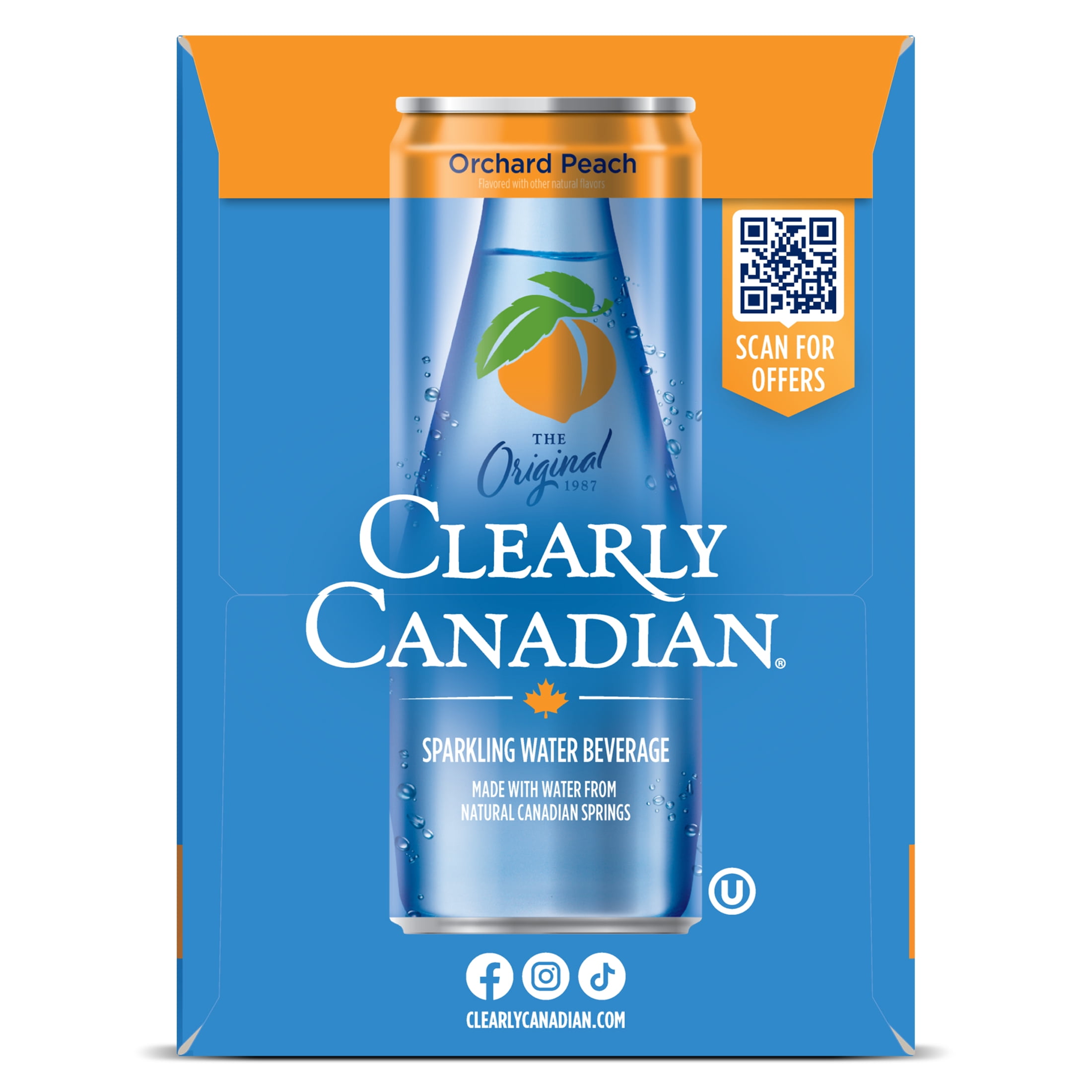 Clearly Canadian Orchard Peach Sparkling Water 6 Pack - Walmart.com