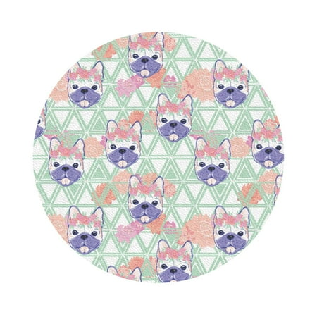 

Matuu Bulldog for Cup Coasters Set of 6 Leather Coasters Desk Coasters for Office Measures 4” x 4” Round Shape