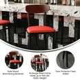 thumbnail image 4 of Emma + Oliver Industrial Barstool, Black Steel Frame, Red Vinyl/Walnut Backrest (Set of 2), 4 of 11