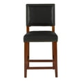thumbnail image 4 of Linon Bristol 24" Indoor Wood Counter Stool, Black Faux Leather, 4 of 13