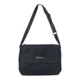 thumbnail image 1 of Bolso bandolera informal XCF de tela vaquera estilo vintage tipo mensajero negro, 1 of 2