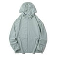 thumbnail image 2 of Xfvqtps Mens UPF 50+ Light Jacket Hoodie Zipper Sun Protection Quick Dry Summer Coat for Fishing Hiking Athletic Running Green, 2 of 6