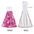 thumbnail image 4 of 2PCS Velcro Hangable Hand Towels Quick-Drying Hanging Kitchen Towels for Kitchen & Bathroom Pink Tie-dye with Butterflies, 4 of 7