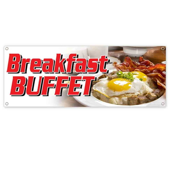 Breakfast Buffet 13 oz Vinyl Banner With Metal Grommets