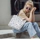 thumbnail image 3 of Bolso de mano de lujo para mujer, bolsa de hombro grande con holograma, diseño geométrico, plateado, 3 of 6