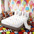 thumbnail image 4 of Erosebridal Baseball Ice Cream Cone Print Twin Bedding Sets, Fun Treats Bedding Comforter Set for Kids Boys and Girls, Polka Dots Reversible 7pcs, 4 of 6