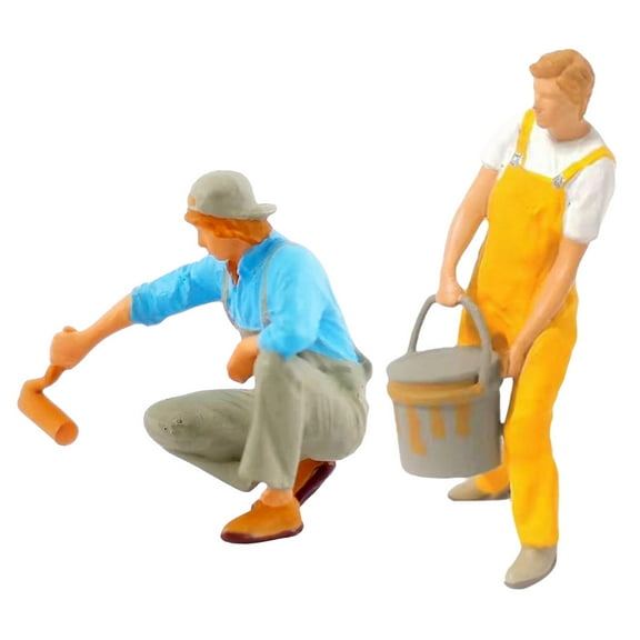 1:64 Hand-painted Figures Male Painter Building Layout Diorama S