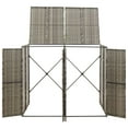 thumbnail image 2 of vidaXL Abri pour Deux Bacs Roulants Gris 140x80x117 cm en Rotin Synthétique, 2 of 5