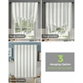 thumbnail image 4 of Blue Striped Tie Up Curtains for Window, Modern Stripes Farmhouse Thermal Insulted Balloon Shade Adjustable Rod Pocket Curtains Valance Panels for Kitchen Bathroom Café 42 x 54, 4 of 7