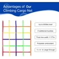 thumbnail image 3 of Climbing Cargo Net,Ninja Warrior Obstacle Course for Kids,Rope Net Ladder Monkey Bars for Rock Wall Jungle Gyms Playground Ribbon Training for Indoor and Outdoor Swing Set Tree House, 3 of 7