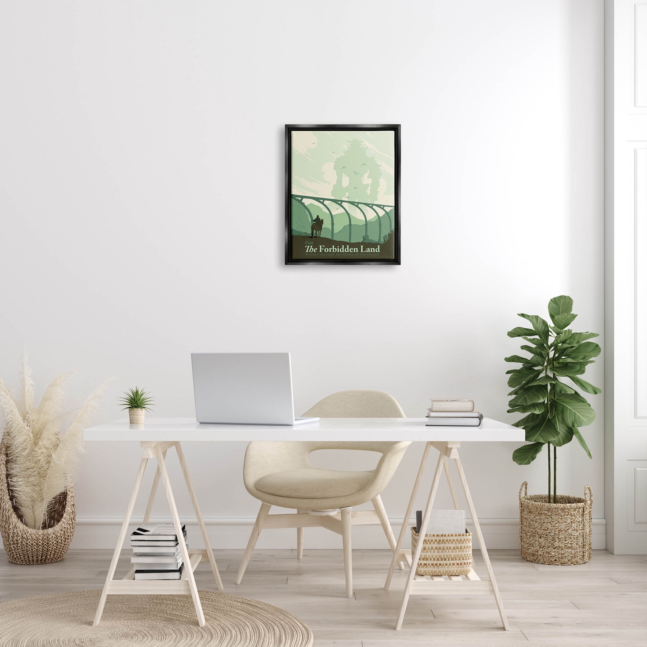 Stupell Industries Forbidden Land Intense Landscape Fantasy Graphic Art Jet Black Floating Framed Canvas Print Wall Art, Design by Matheus Lopes Castro