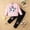 Pink, variant on RTKFRFLM Girls 2-Piece Cat Graphic Set Long Sleeve Bowknot Top and Pants Outfit Pink 3-4Y/110码