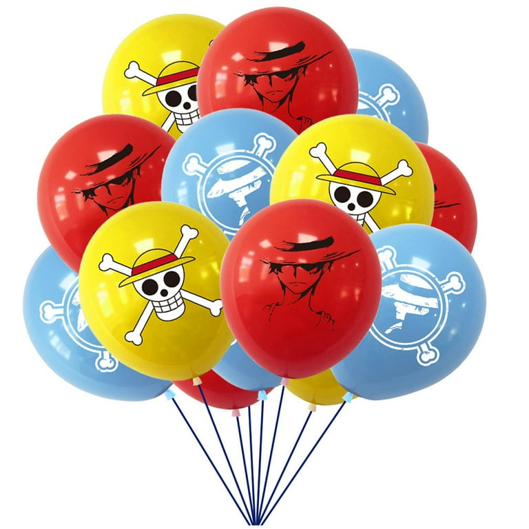 Riapawel 80 pcs/set Anime ONE PIECE Balloons ONE PIECE Luffy Balloon Banner  Cake Toppers Boys Birthday Party Decorations Supplies