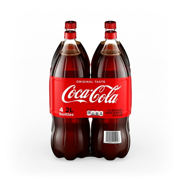 CocaCola Soda Soft Drink, 2 Liters, 4 Pack