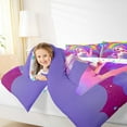 thumbnail image 4 of Manfei Cartoon Unicorn 3-Piece Full Size Comforter Sets,Kawaii Initial Bedding Comforter Set,Rainbow Stars Lightweight Bedding Sets,Microfiber Cute Room Decor,Reversible, 4 of 8