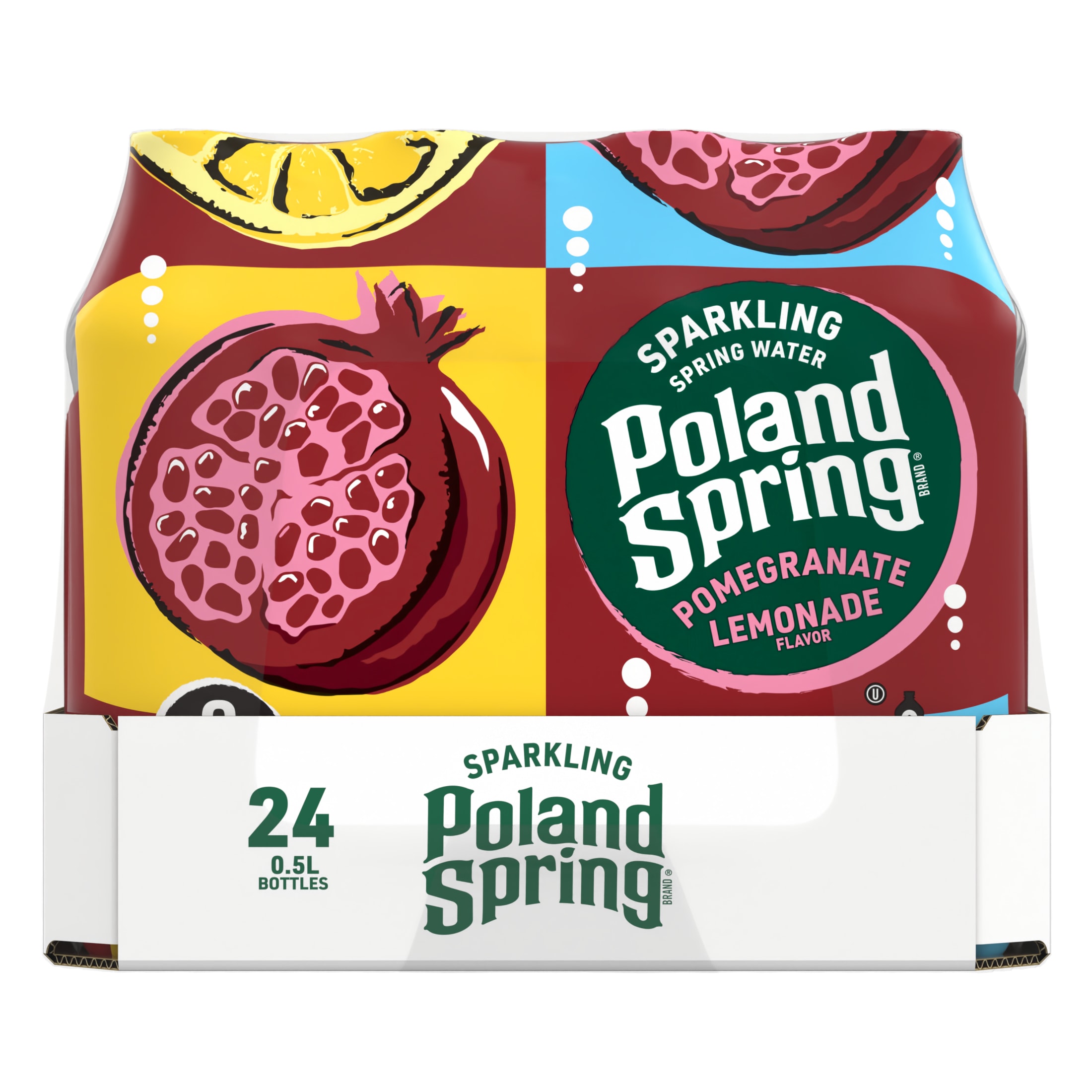 Poland Spring Sparkling Water, Pomegranate Lemonade, 16.9 Oz. Bottles (24 Count)