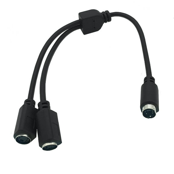 S-Video Cable Splitter 4 Pin Mini DIN Adapter Split Video Signal Male to 2 Female 2 Way Y Splitter for TVs VCRs