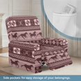 thumbnail image 3 of HELLHERO Recliner Chair Slipcover with Running Horse Geometric Pattern, 4 Piece Polyester Spandex Cover with Side Pocket for Apartment Home Theater Single Lounger Sofa, 3 of 8