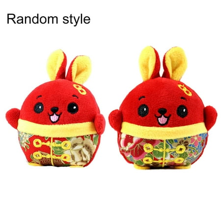

HOVTOIL Rabbit Zodiac Mascot 10cm Ornament Hanging Cute Plush Pendant Stuffed Animal Doll Toy