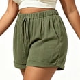 thumbnail image 5 of Asxite Plus Size Womens Pajamas Pants High Waist Drawstring Elastic Waist Solid Cuffed Summer Sleepwear, 5 of 6